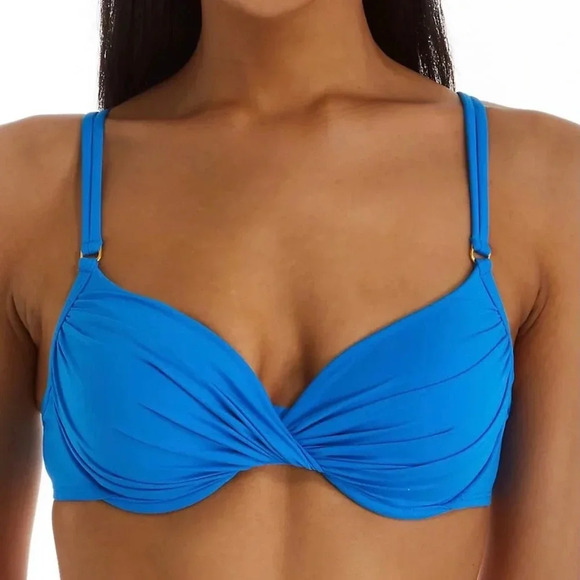 Bleu Rod Beattie Solid Twist D Cup Bikini Swim Top - Picture 2 of 13